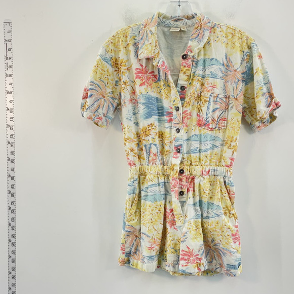 Billabong x Wrangler Women's Yellow Pink Blue Beach One-Piece Romper - Size S - Picture 1 of 5